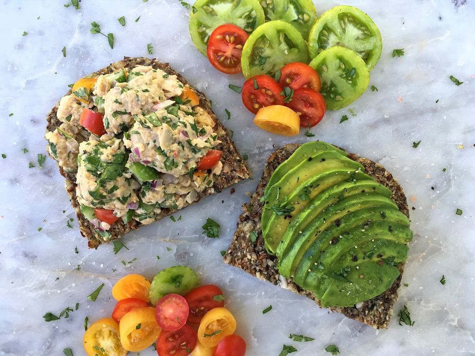Raw Zucchini Bread - salmon salad