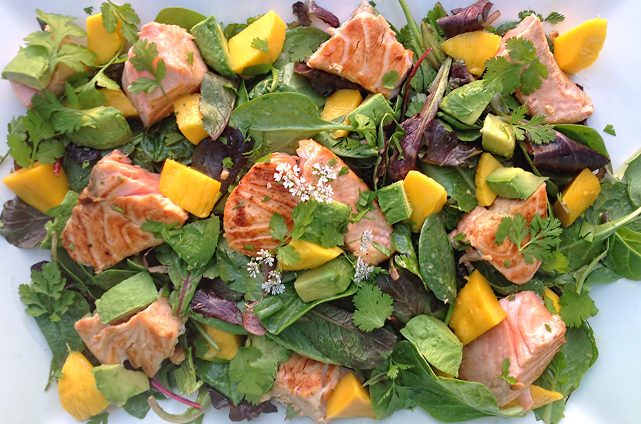 Caramelized Maple Salmon Salad - Nutrition You Can Trust