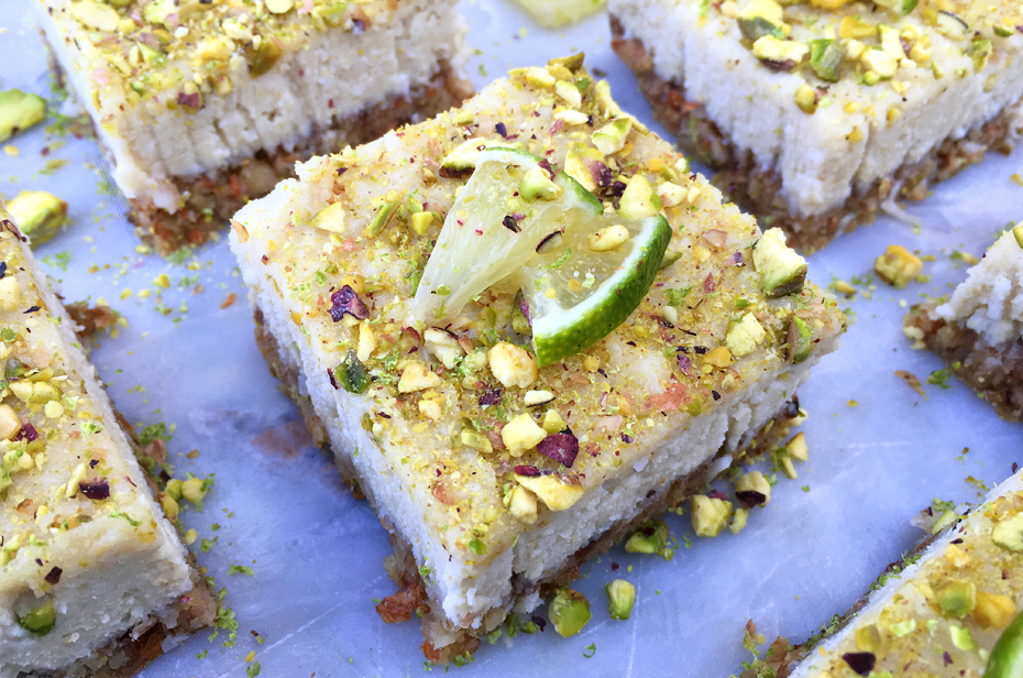 pistachio lime cheesecake - raw paleo vegan